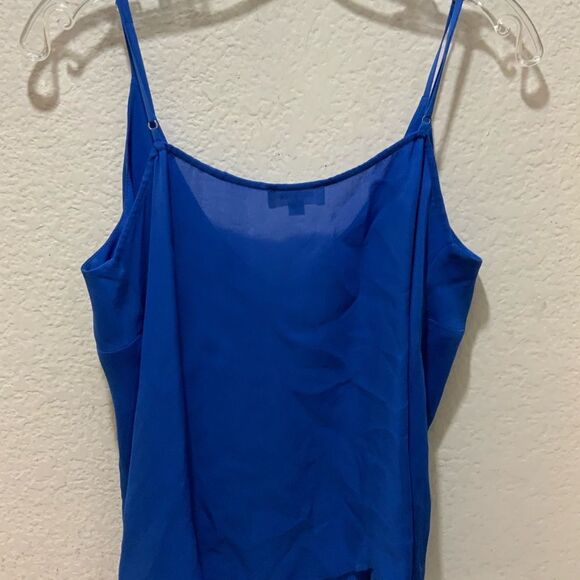 L'agence Jane Royal Blue Silk Spaghetti Strap Tank Top Size M - Picture 5 of 10